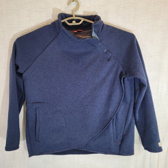 Merrell Womens Sweater Weather XL Blue Pullover Button Collar Pockets Casual EUC - Picture 1 of 11